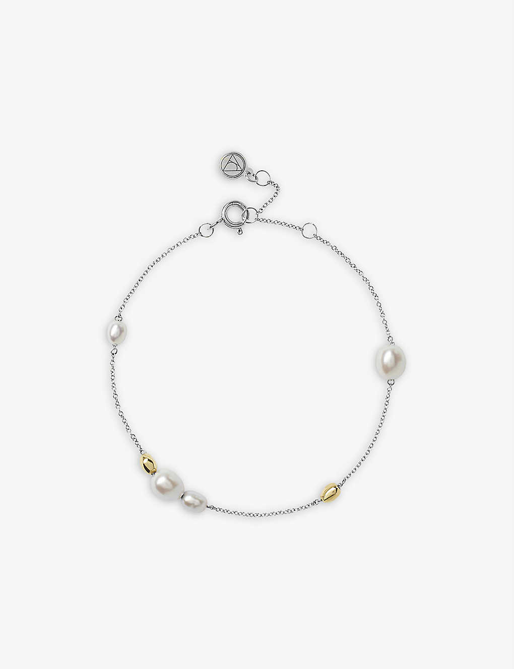 The Alkemistry Womens 18ct White Gold Vianna 18ct White-gold, Yellow-gold Bead And Pearl Bracelet