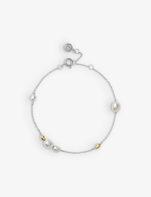 The Alkemistry Womens White Vianna 18ct White-gold, Yellow-gold Bead And Pearl Bracelet