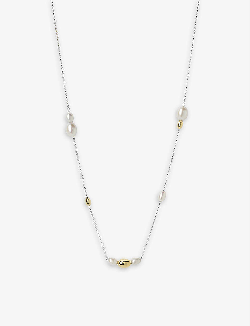 The Alkemistry Womens 18ct White Gold Vianna 18ct White-gold, Yellow-gold Bead And Pearl Necklace