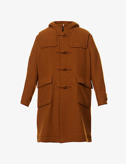 UNDERCOVER: Brushed-texture oversized-fit wool-blend hooded coat