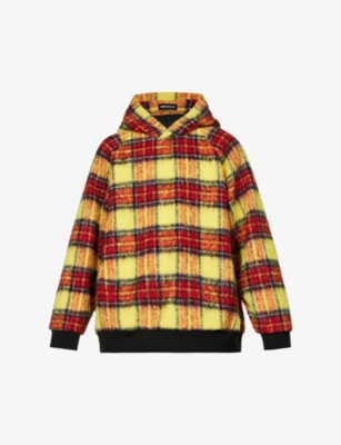 Undercover Plaid-check Print Hoodie In Yellow Check