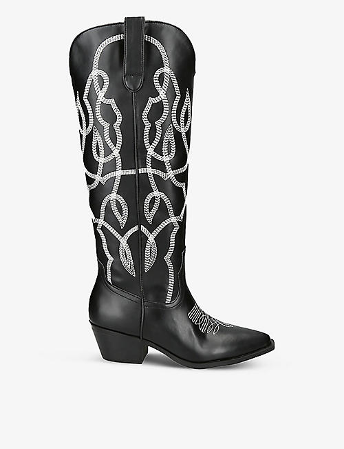 STEVE MADDEN: Knighly faux-leather cowboy boots