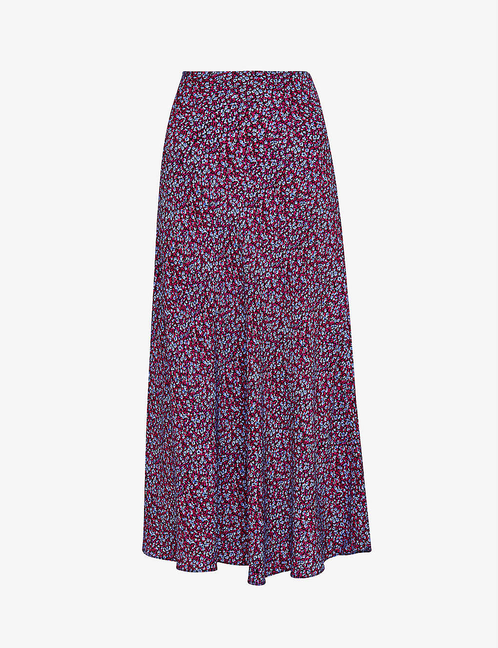 Whistles Floral Garden Bias Cut Midi Skirt In Multi-coloured