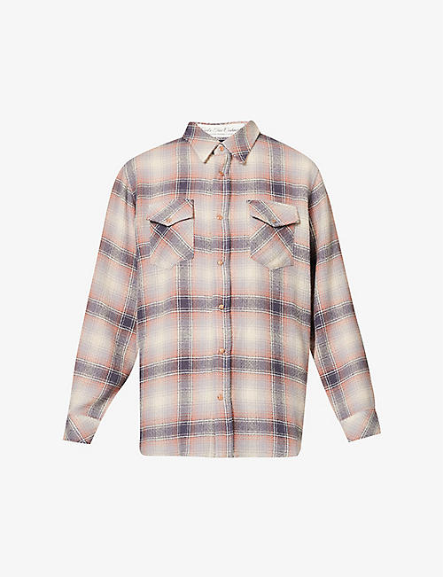 GODS TRUE CASHMERE: Unisex Sunstone checked relaxed-fit cashmere shirt