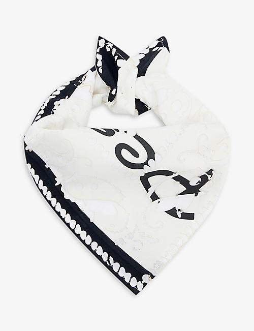 KARA: KARA x Andrea Grossi text-print cotton bandana