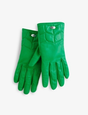 MULBERRY: Softie postman's lock leather gloves