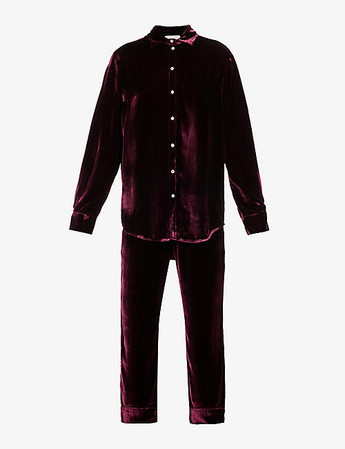 ASCENO: London relaxed-fit woven pyjama top