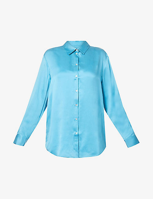ASCENO: London relaxed-fit silk pyjama top