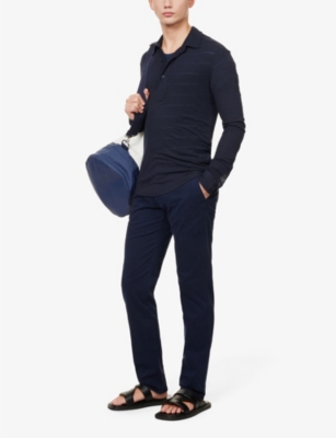 Orlebar Brown Mens Dark Navy Fallon Regular-fit Straight-leg Stretch-cotton Trousers In Dark Navy