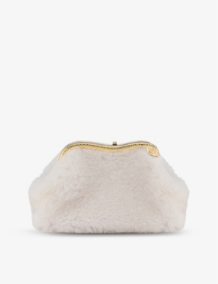 Bvlgari Womens Ivory Serpentine Leather Clutch Bag