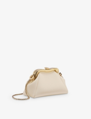 Bvlgari Serpentine Leather Pouch In Ivory