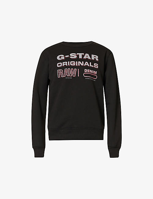 G-STAR: Logo-print cotton and recycled polyester-blend sweatshirt
