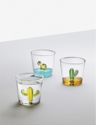 Shop Ichendorf Cactus Handmade Glass Tumbler 8cm