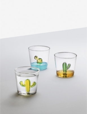 Shop Ichendorf Cactus Handmade Glass Tumbler 8cm