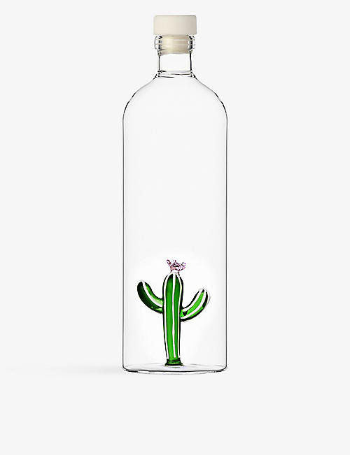 ICHENDORF: Cactus glass bottle 25.5cm
