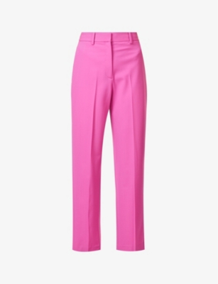 THEORY THEORY WOMENS CARNATION REGULAR-FIT STRAIGHT-LEG HIGH-RISE STRETCH-WOOL TROUSERS,63401135