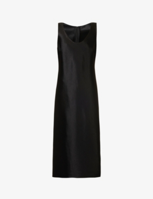 Theory Satin Tank Dress In Black