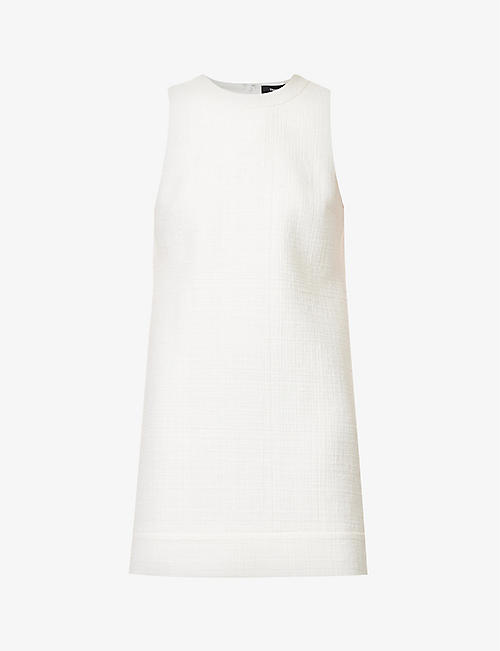 THEORY: Sleeveless tweed-textured cotton-blend mini dress