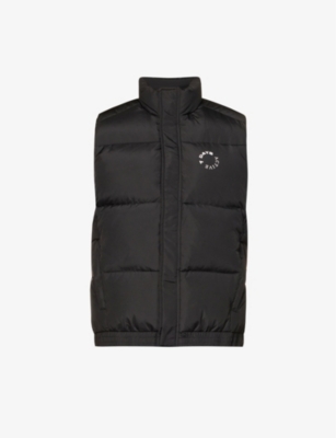7 DAYS ACTIVE 7 DAYS ACTIVE WOMENS 001 BLACK WEEKEND LOGO-PRINT SHELL-DOWN PUFFER GILET,63403719