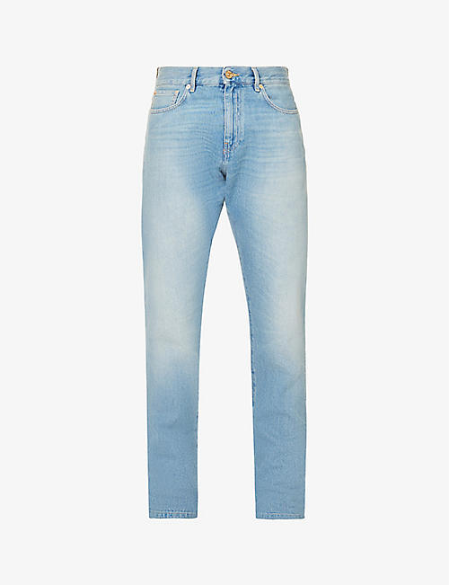 VERSACE: Regular-fit straight-leg mid-rise jeans
