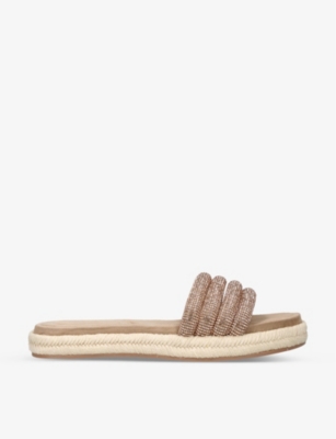 CARVELA: Spirit crystal-embellished flatform woven sandals