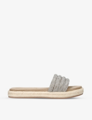 CARVELA: Spirit crystal-embellished flatform woven sandals