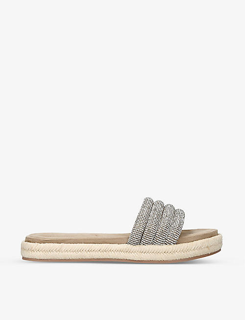 CARVELA: Spirit crystal-embellished flatform woven sandals