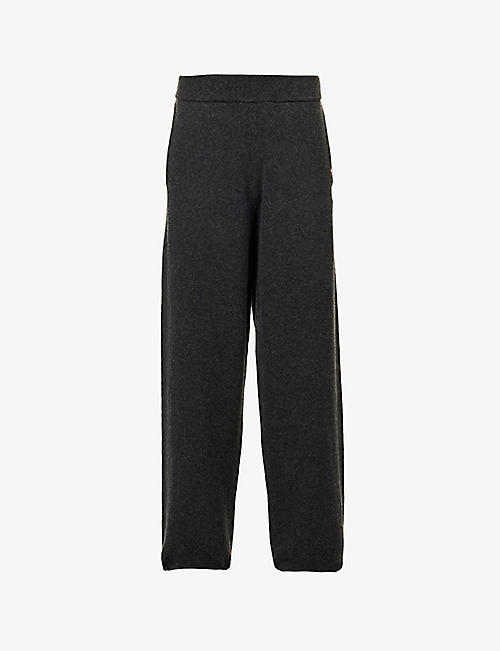 EXTREME CASHMERE: Zubon wide-leg high-rise cashmere trousers