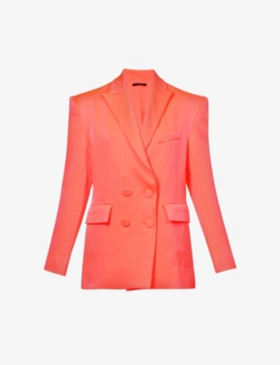Alex Perry Womens Coral Wells Double-breasted Satin Blazer