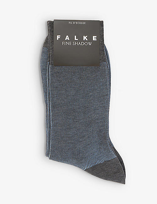 FALKE: Contrast-trim cotton-blend socks
