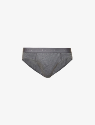 Falke Mens Dark Grey Tonal Waistband Pack Of Two Stretch-cotton Briefs