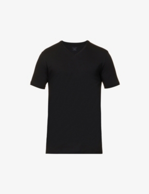FALKE: Regular-fit V-neck stretch-cotton T-shirt