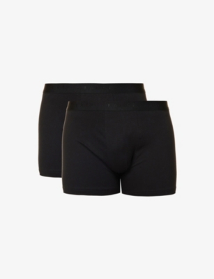 Falke Mens Black Tonal Waistband Stretch Cotton-blend Boxers