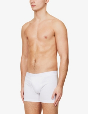 Shop Falke Mens White Tonal Waistband Pack Of Two Stretch-cotton Boxers