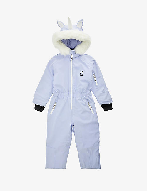 DINOSKI: Hop the Bunny ear-embellished recycled-polyethylene-blend ski suit 3-7 years