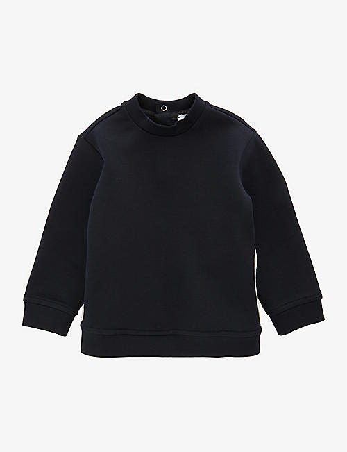 EMPORIO ARMANI: Logo-trim stretch-cotton blend sweatshirt 12-36 months