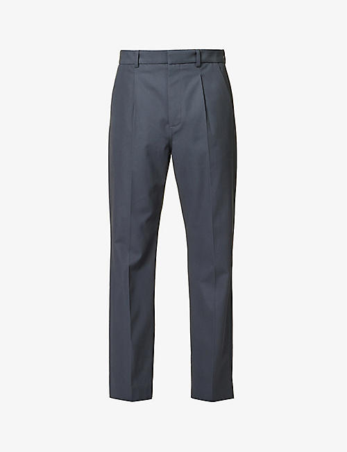 LOEWE: Tapered-leg mid-rise cotton chino trousers