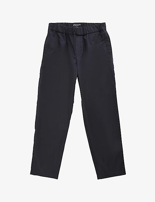 EMPORIO ARMANI: Regular fit elasticated-waist cotton trousers 4-16 years