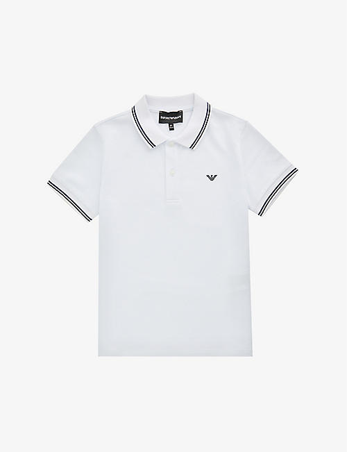 EMPORIO ARMANI: Logo-print stretch-cotton polo shirt 4-16 years