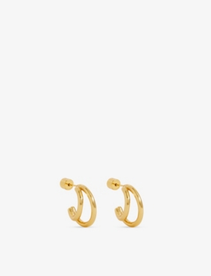 Oma The Label Womens Gold Chunky Layered 18ct Yellow-gold Plated Brass Hoop Earrings In Gold