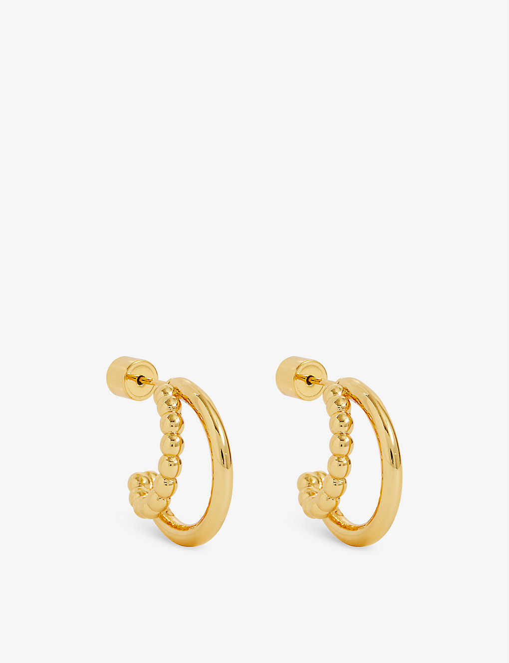 Oma The Label Womens Gold Dotted Layered 18ct Yellow Gold-plated Brass Hoop Earrings