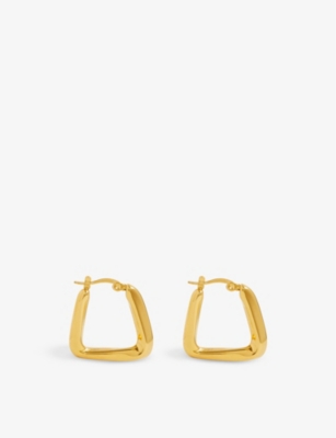 Shop Oma The Label Women's Gold Rounded Square 18ct Yellow-gold-plated Brass Hoop Earrings