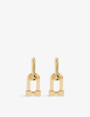 Shop Oma The Label Women's Gold Zoë Square 18ct Yellow-gold Plated Brass Drop Earrings