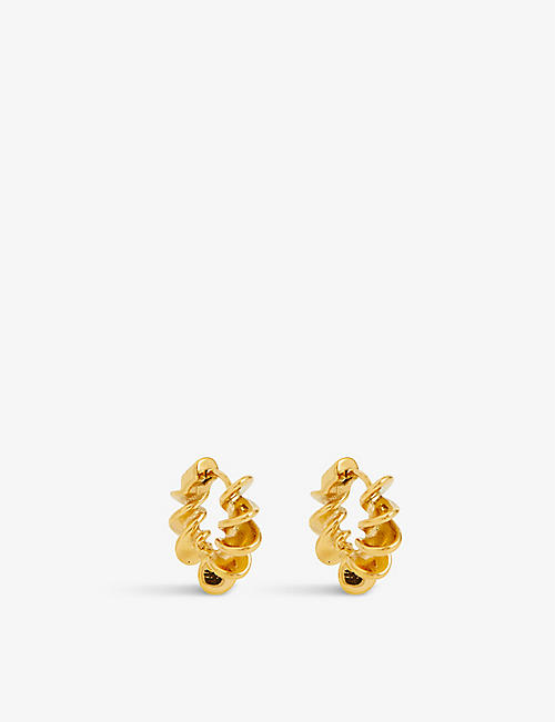 OMA THE LABEL: Aerlig 18ct yellow-gold plated brass hoop earrings