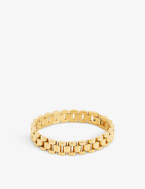 OMA THE LABEL: Timepiece 18ct yellow-gold plated brass bracelet
