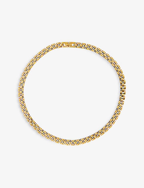 OMA THE LABEL: Timepiece 18ct yellow-gold plated brass necklace