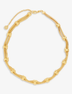 OMA THE LABEL: Kjaerlighet 18ct yellow-gold plated brass necklace