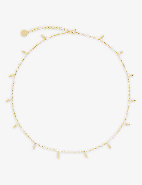 OMA THE LABEL: Blader 18ct yellow-gold plated brass necklace