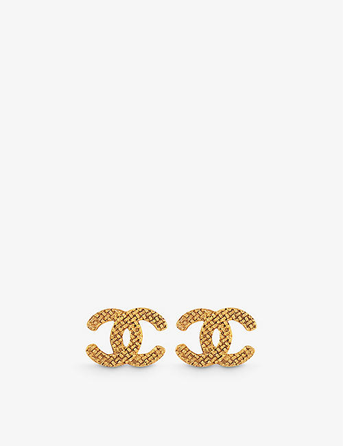 SUSAN CAPLAN: Pre-loved Chanel yellow gold-plated clip-on earrings