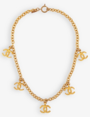 Chanel Vintage Quad Loop CC Logo Cut Out Necklace